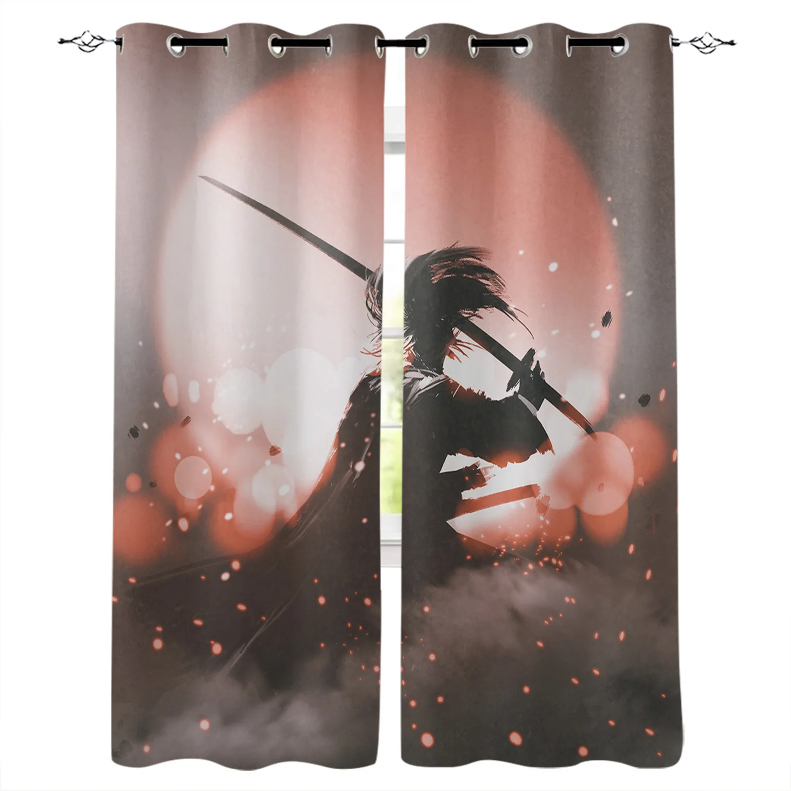 

Japanese Anime Character Bushido Modern Blackout Curtains For Living Room Bedroom Window Treatment Blinds Drapes Kitchen Curtain