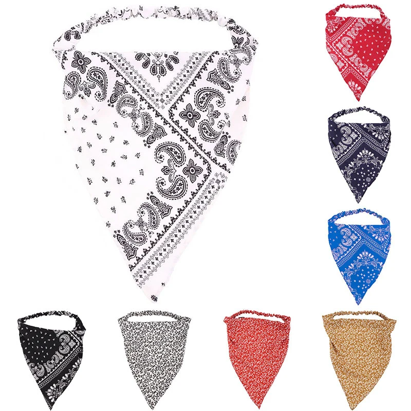 

Elastic Hair Scrunchies Sunscreen Headscarf Retro Leaves Pattern Headband Women Girls Hair Accessories Flower Print Hair Bands