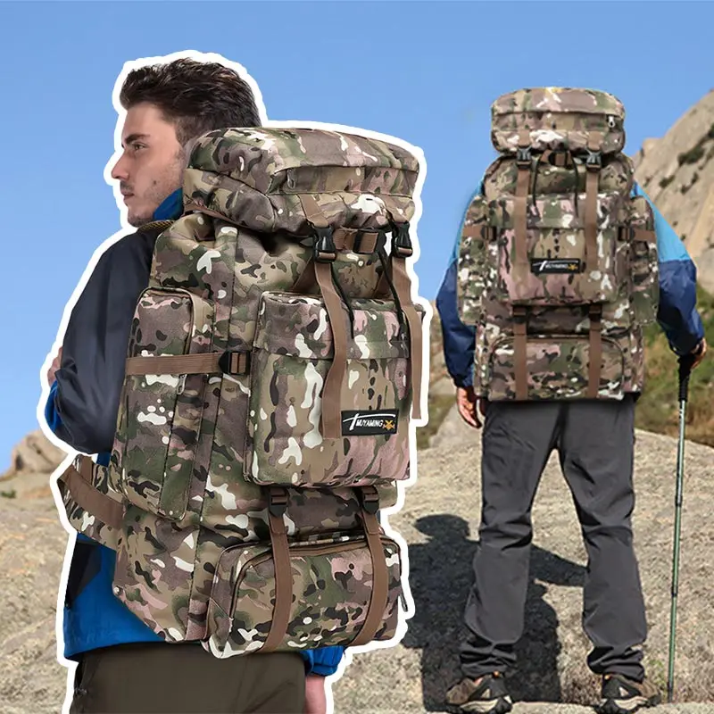

70L Outdoor Backpack Molle Military Tactical Backpack Rucksack Men Sports Bag Waterproof Camping Hiking Backpack For Travel