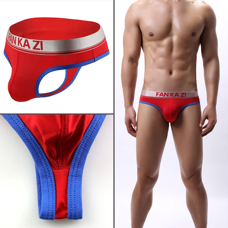 Мужские Трусы-стринги AIIOU черные дышащие с Т-образной спинкой Тонги мягкое нижнее