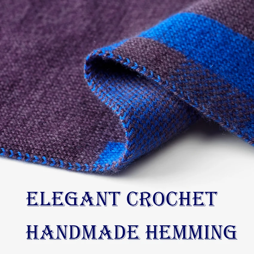 

REGINA 100% Merino Wool Throw Blanket Elegant Modern Neon Light Design Contrast Color Rhythmic Geometric Plaid Silky Blankets