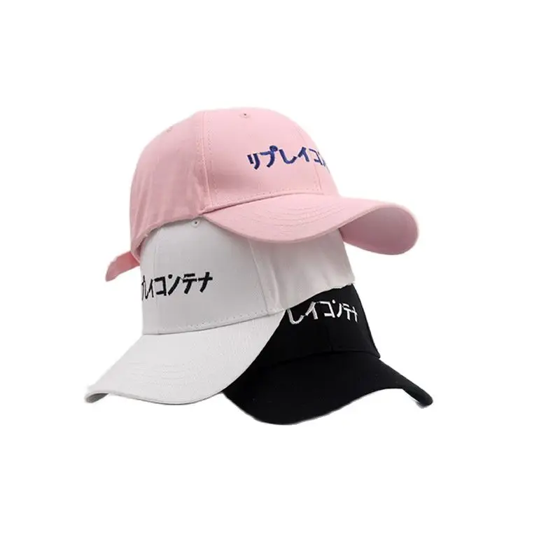 Fashion Japanese Baseball Cap Men Women Harajuku Hip Hop Hat Pink White Black Caps | Аксессуары для одежды