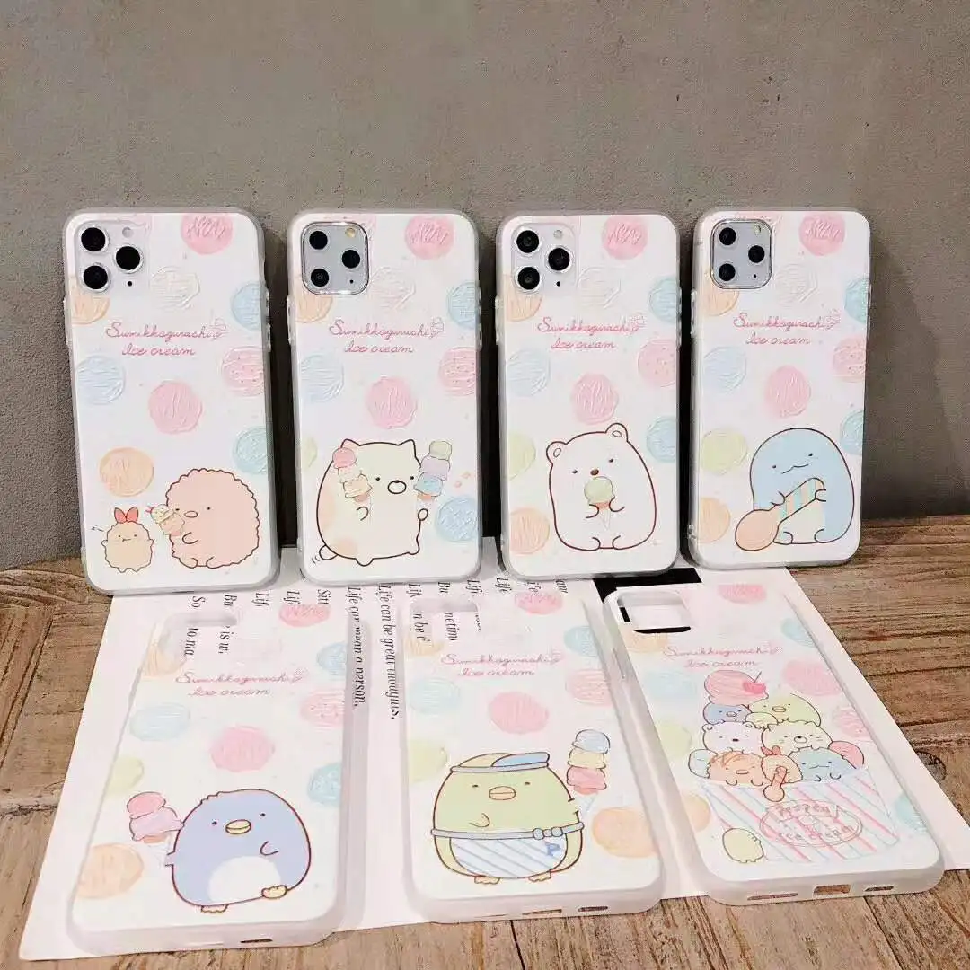 Японский мультфильм Sumikko Gurashi 3D тиснение ТПУ задняя крышка чехол для телефона iPhone