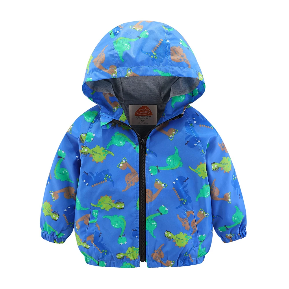 

Mudkingdom Kids Clothes Boys Jackets Outwear Cartoon Dinosaur Camo Hooded Waterproof Zipper Hoodies For Boys