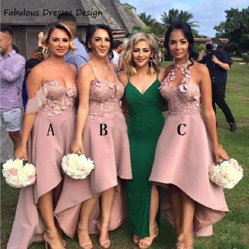 

2021 Sweetheart High Low Bridesmaid Dresses Appliques Off Shoulder Long A Line Wedding Party Dress Vestido De Fiesta De Boda