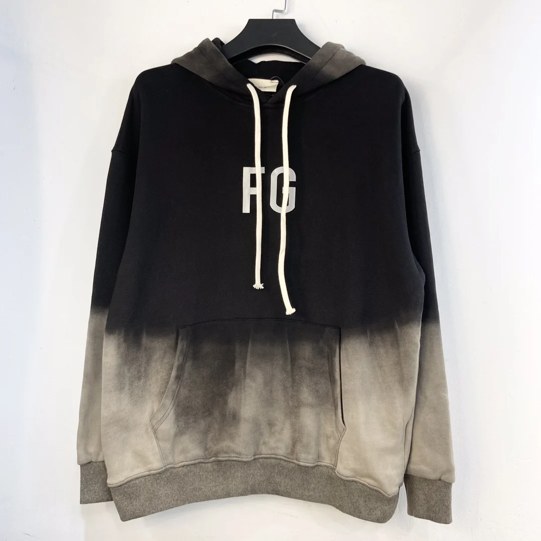

Essentials 6th Collection FG Print Hoodies Men's Streetwear Pullover High Quality Tie Dye Patchwork Hoodie Men Hip hop Clothes