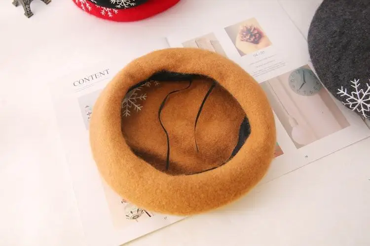 Высокое качество шерстяной берет вязаная шапка снежинка вышивка теплая зимняя