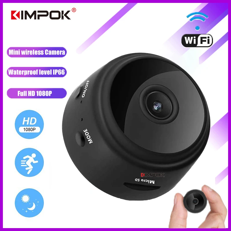 

KIMPOK A9 IP Camera WIFI HD Mini Camcorder 1080P Home Small Camera Night Vision Motion Detection Sensor Security Cam