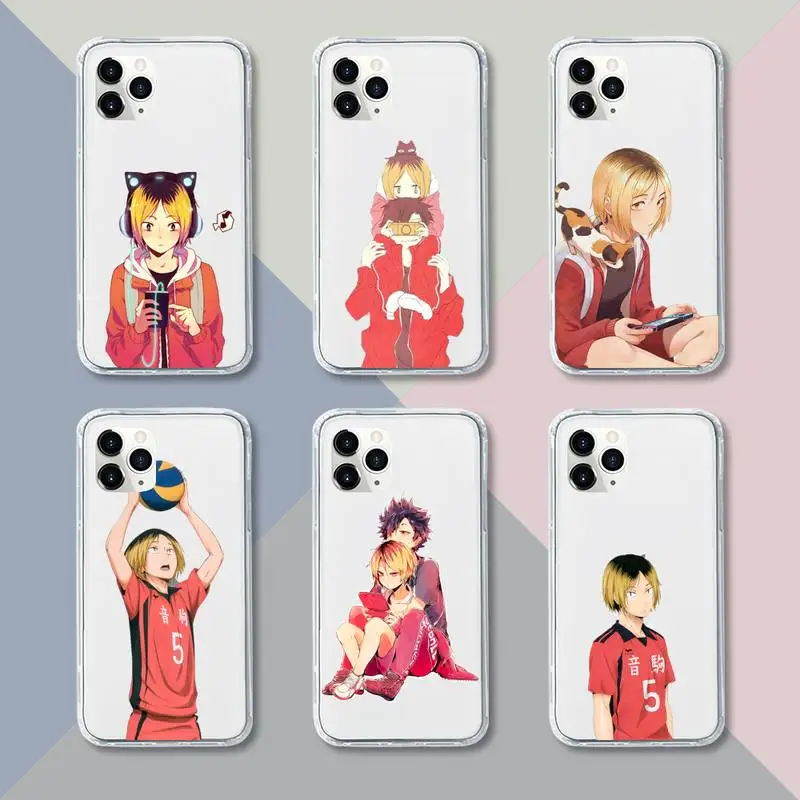 

Kenma Kozume Haikyuu!! Phone Case Transparent For iPhone 13 12 11 pro mini XS XR X max 5 6 s 7 8 plus Soft Clear Mobile bags