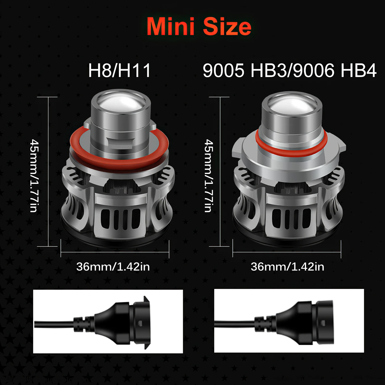

A Pair H8/H9/H11 High Quality LED Car Haedlight IP68 Waterproof Auto Fog Light Car Turbo Canbus Headlamp Car Lights Accessories
