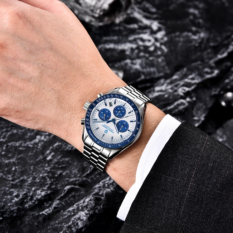 PAGANI Design 2021 NEW Military Business Brand Quartz Chronograph Men's Watch VK63 Sapphire Stainless Steel Relogio Masculino | Наручные