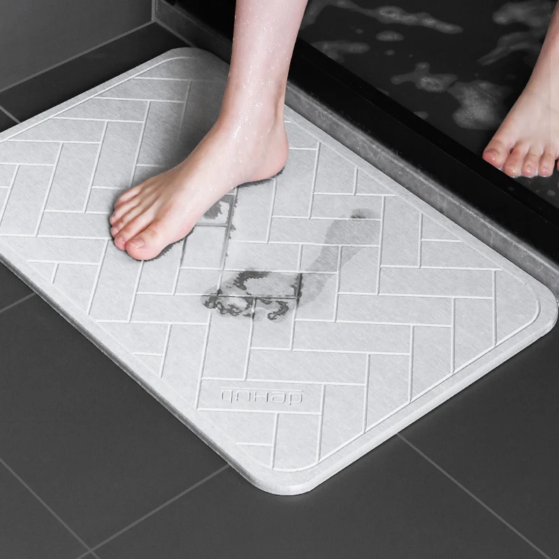 Miglior Tappetino Da Bagno In Diatomite Assorbente Antiscivolo Accessori Per Doccia Set Tappetino Da Bagno Quadrato Per Uso Domestico Tappetino Per Piedi Scarico Tappeto Da Bagno Asciutto