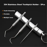 304 stainless steel toothpick holder portable metal toothpick tooth cleaning kit outdoor toothpick container case carrier