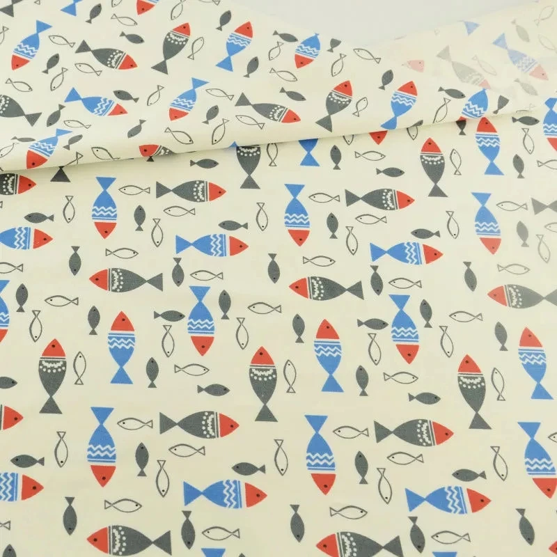 Teramila Fabrics 100% Cotton Twill Tissue Printed Cartoon Blue and Grey Whale Patterns Textile Clothing Bedding Dolls Decoration | Дом и сад