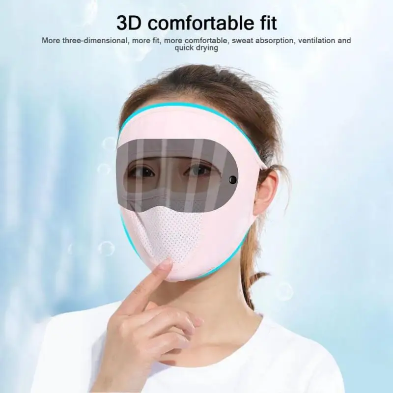 

Sunscreen Full Face Mask Ice Silk Fabric Cycling Anti Dust Face Mask Dust-proof Adjustable Mask Length Masked Summer Anti-UV