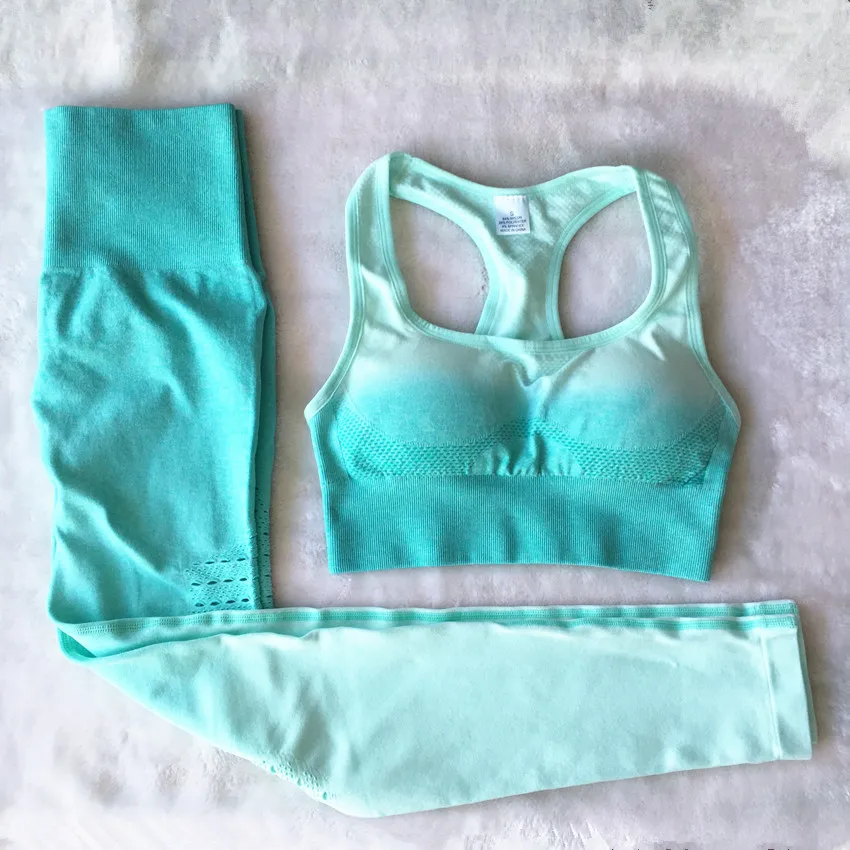 

Ombre Yoga Set Sports Bra Leggings Women Gym Set Clothes Seamless Workout Fitness Sportswear Fitness Sports Suit