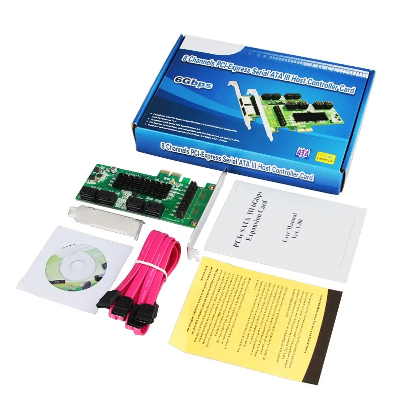 

H1111Z Add On Card PCI-E/PCIE SATA 3 PCI Express SATA Controller/Card PCIE to SATA Expansion Multiplier 8Port SSD SATA3 Adapter