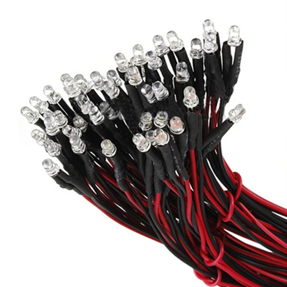 

10 pcs 12V 20cm LED Pre wired 3mm white