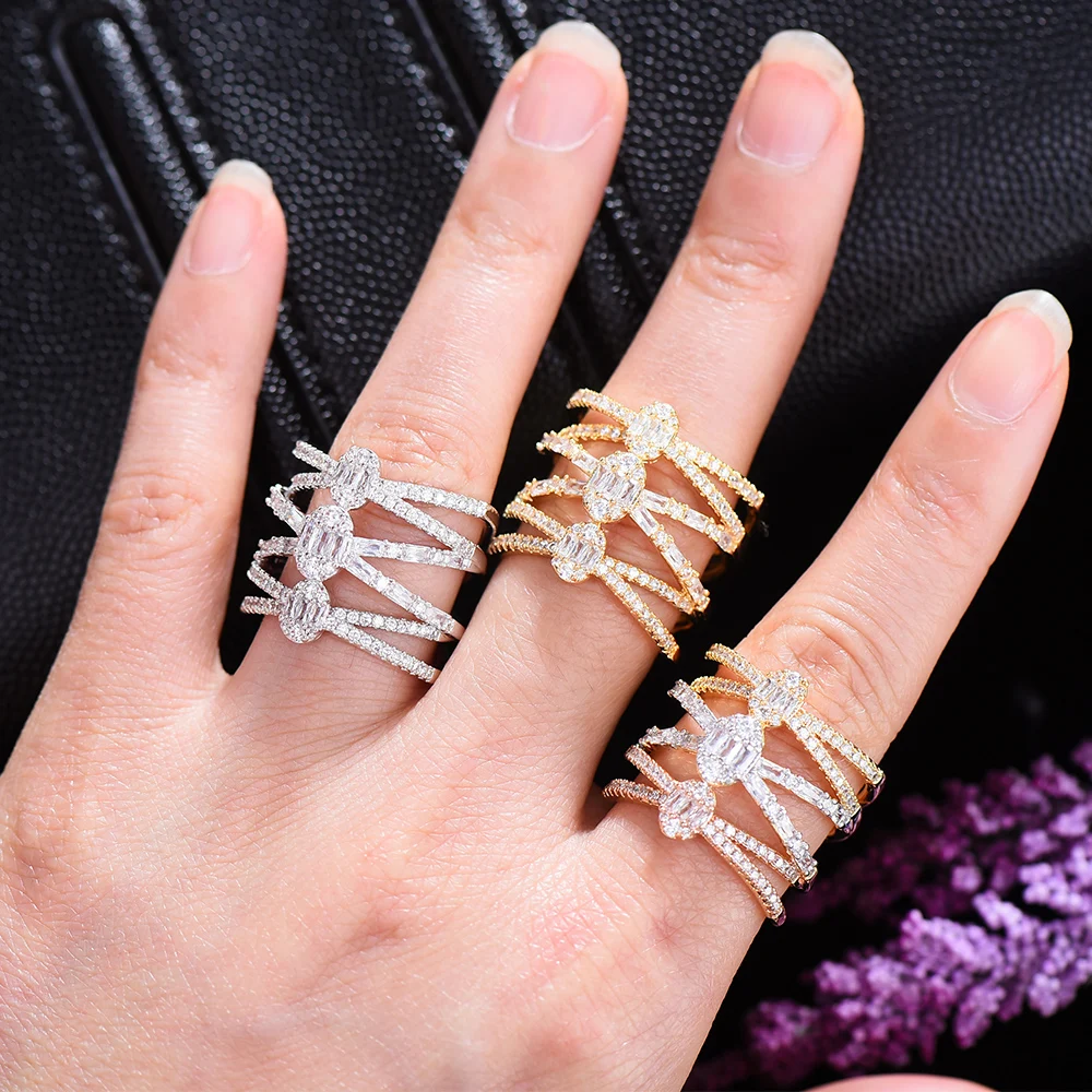 GODKI роскошные кольца с циркониевыми камнями 2021 женские вечерние ювелирные