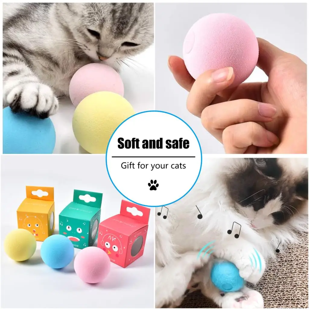 

Cat Toys New Gravity Ball Smart Touch Sounding Toys Interactive Pet Toys Squeak Toys Ball