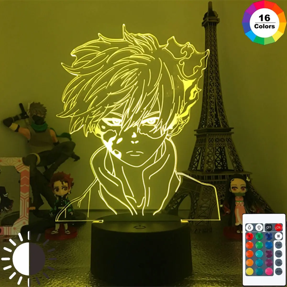 

Led Night Light Academia Shoto Todoroki Face Anime My Hero Design Lamp for Kids Child Boys Bedroom Decor Acrylic Table Lamp Gift