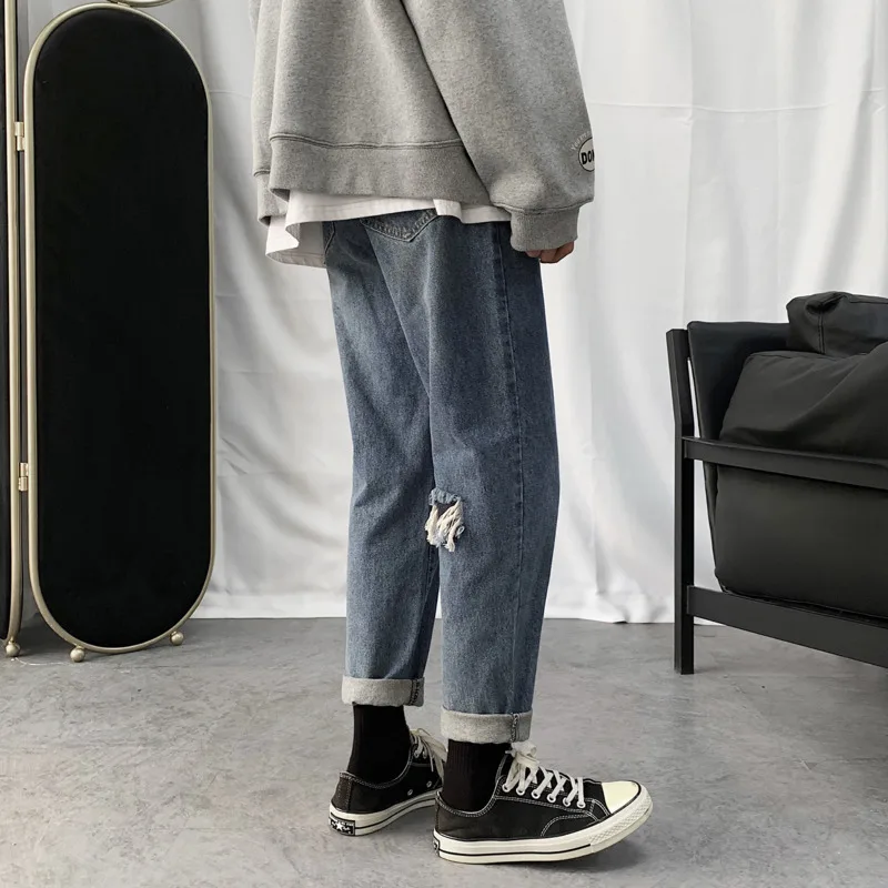 Весна и осень 2020 новые молодежные Популярные парные облегающие джинсы модные