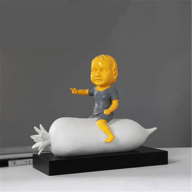 

Creative Carrot Boy Statue Living Room Decoration Nordic Modern Home Decor Crafts Cartoon Ornaments A1406