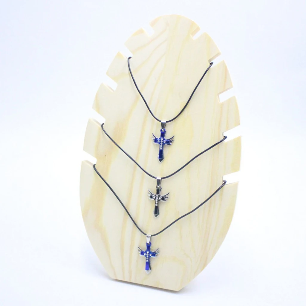 

Wood Necklace Jewelry Display Stand Tabletop L-Shape Pendant Chain Holder