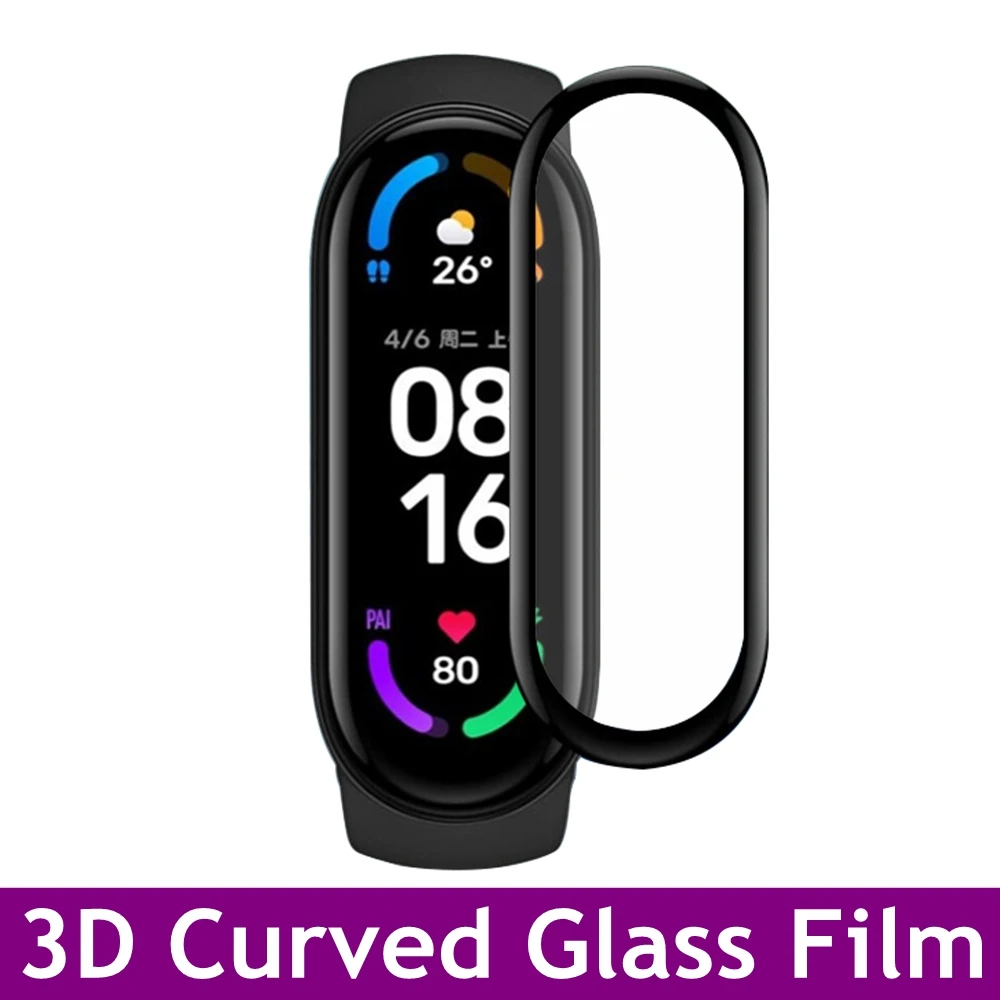 

Защитное стекло 5D для Xiaomi Mi Band 6 5 4, защита экрана, мягкая пленка для Miband 6 5 4, пленка для смарт-браслета, ремешка часов