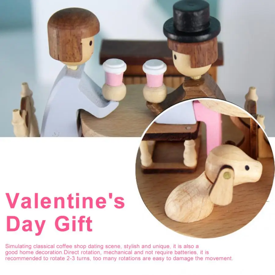 Cikonielf Modern Distinctive Shape Wooden Music Box Rotating Musical for Wedding Home Office Decoration Gift | Дом и сад