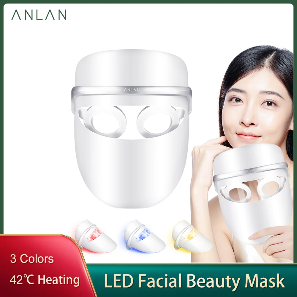 Анлан 3 цвета светильник светодиодный лица Красота маска уменьшение морщин