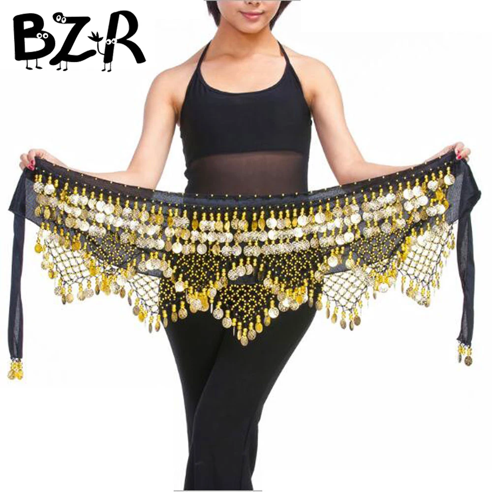 

Bazzery Women 320 Coins Bling Belly Dance Accessory Waist Chain Bellydance Belt Girls Belly Dance Hip Scarf Dancing Clothes