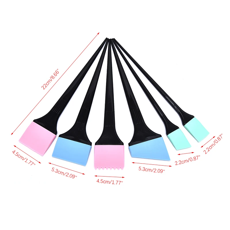 

6pcs/Set Salon Hair Color Dye Bowl Comb Brushes Tool Professional Tint Coloring Accessories High Quality Headed Brushes