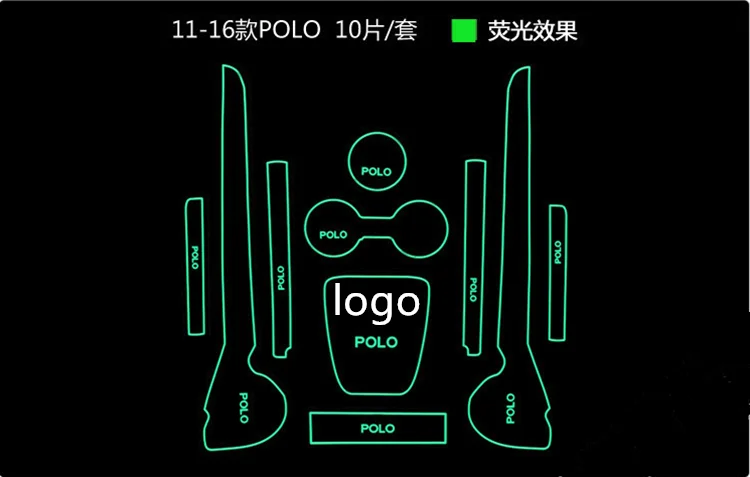 Volkswagen Polo Polo GTI 2011-2017 Gate Slot Pad: Dust Mats, Water Coaster, Non-slip Mats - RED, BLUE, WHITE image 5
