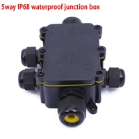 5 way ip68 waterproof junction box outdoor waterproof cable connector electrical for 4 12mm cable