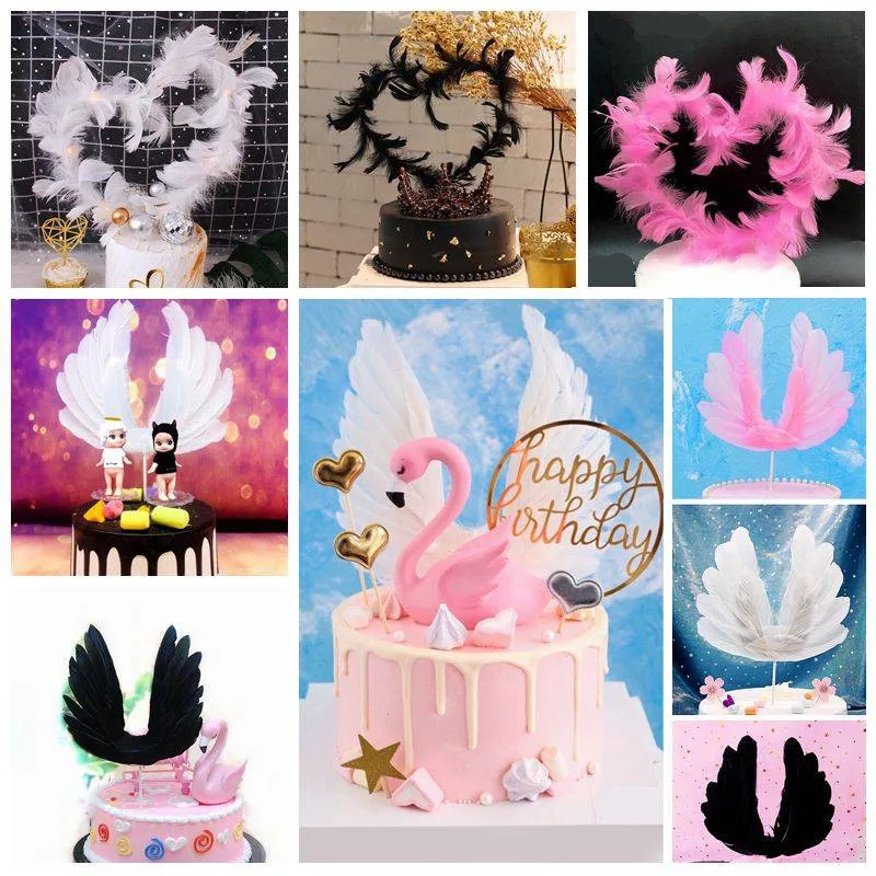 Перьев Крылья Ангела сделай сам различные Топпер для торта Love свадебный подарок