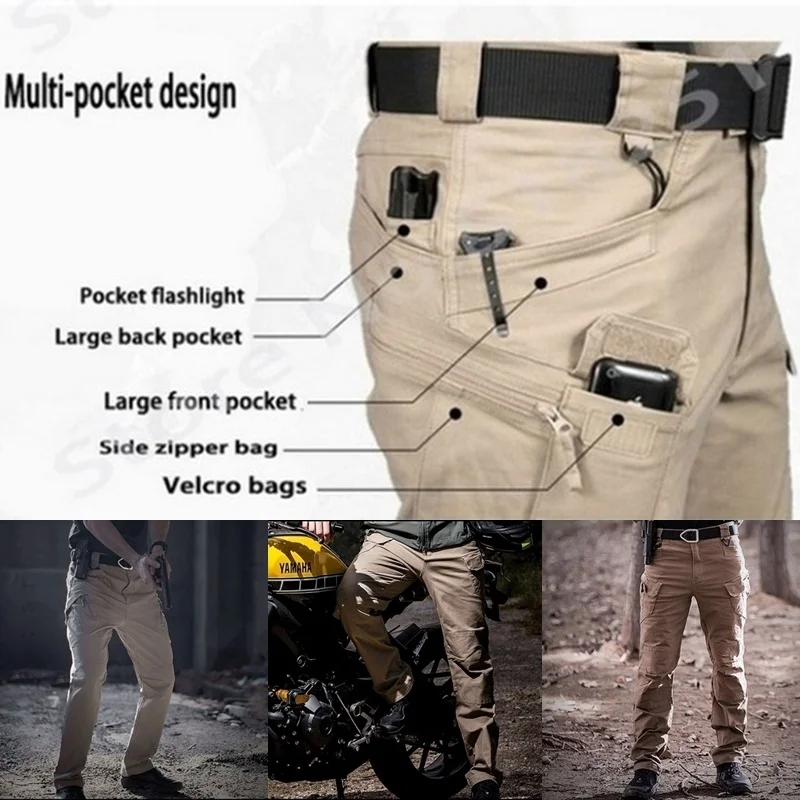 

Plus Size Men's Casual Cargo Pants Outdoor Sports Trekking Hiking Pants Tactical Military Sweatpants Fighting Multi-pocket Pants
