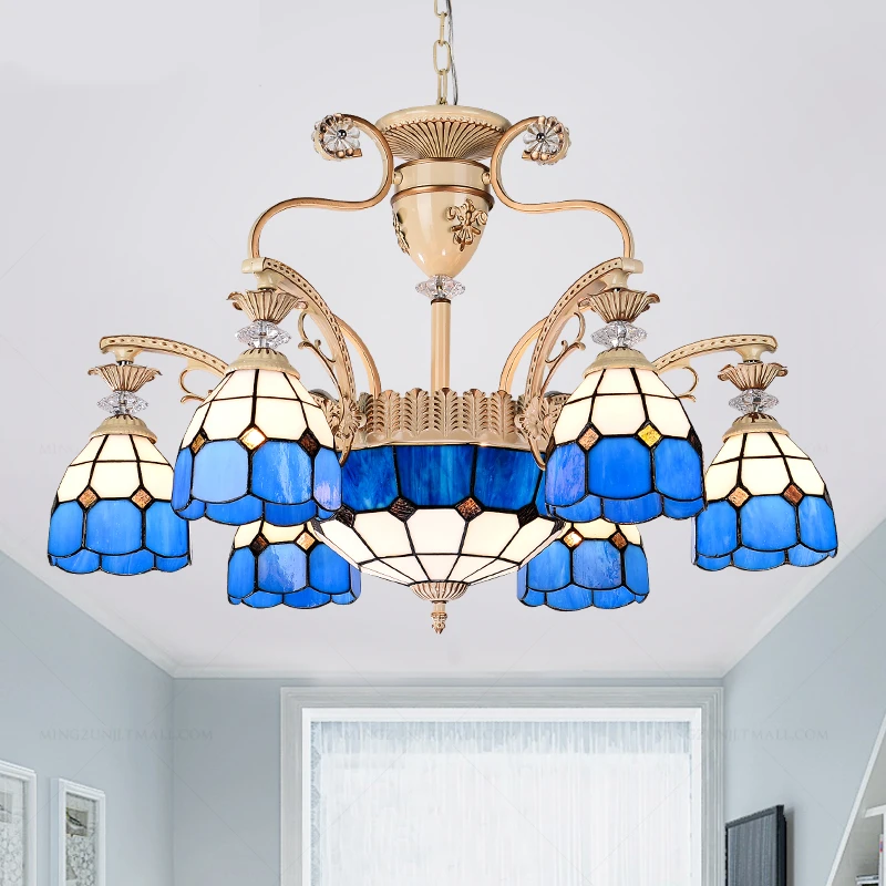 Скандинавский светодиодный подвесной светильник Tiffany для спальни прикроватный