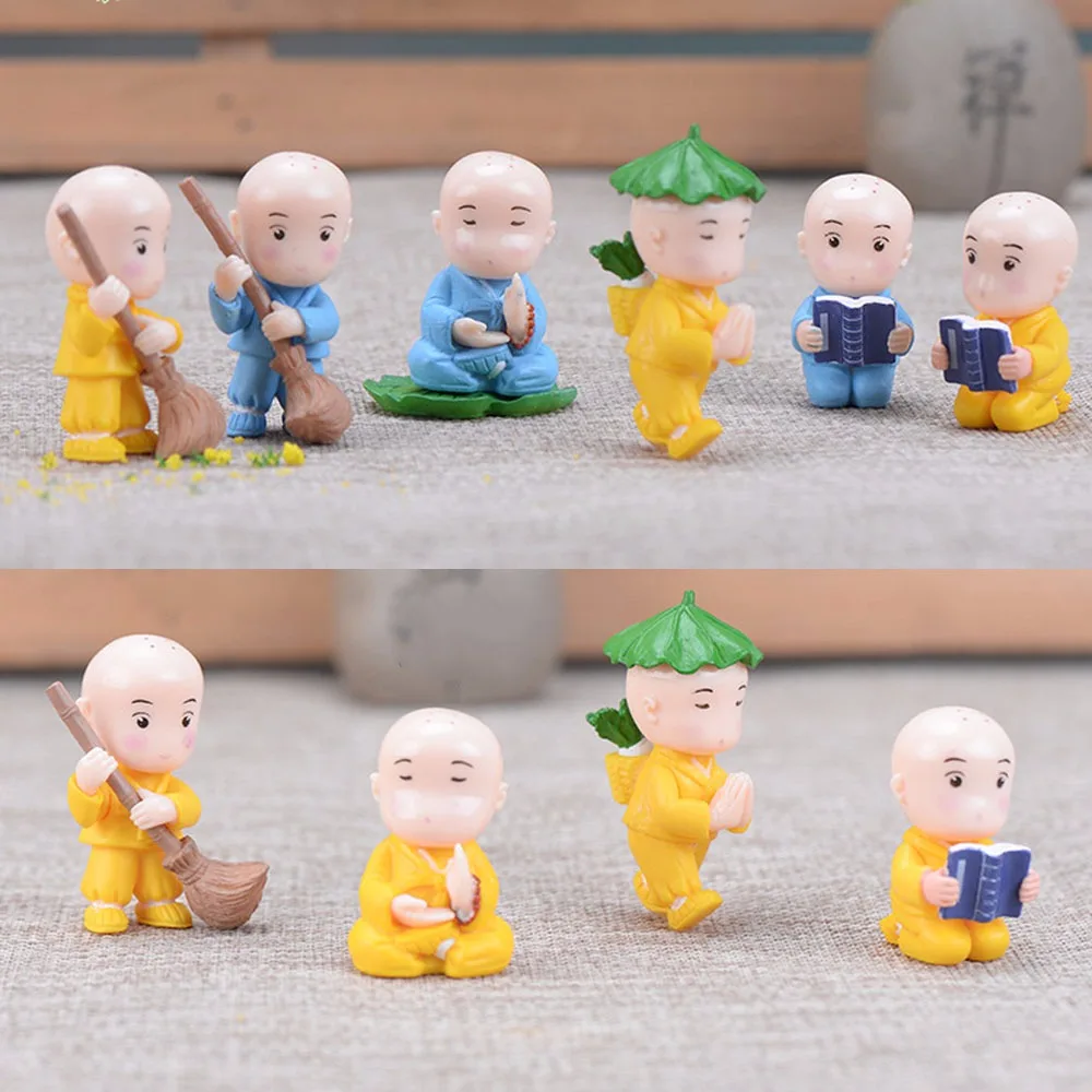 Творческий смолы фигурки &quotМаленькие монахи&quot Миниатюрные поделки с изящным