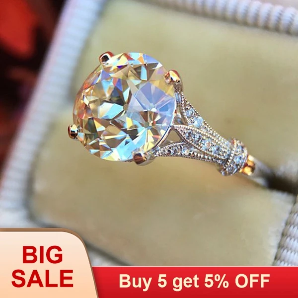 Милое модное кольцо с большим кристаллом и цирконием женское для девочек из