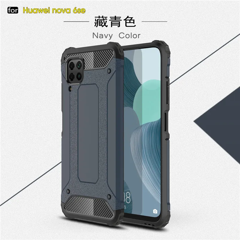 

Phone Bumper For Huawei P40 Lite P40 Pro Plus Case Anti-knock Silicone PC Hard Back Cover For Huawei P40 Pro Plus P40 Lite Case