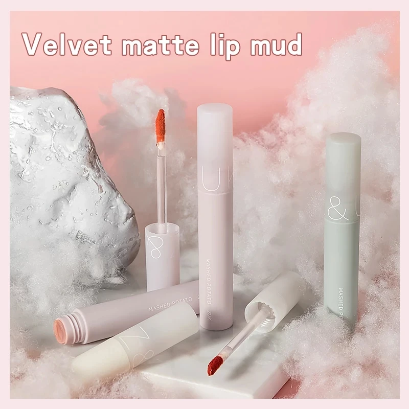 

1Pcs Lip Glaze Matte Moisturizing Nourish Non-Drying Waterproof Long-Lasting Non-Stick Cup Easy To Apply 8 Colors Lip Makeup