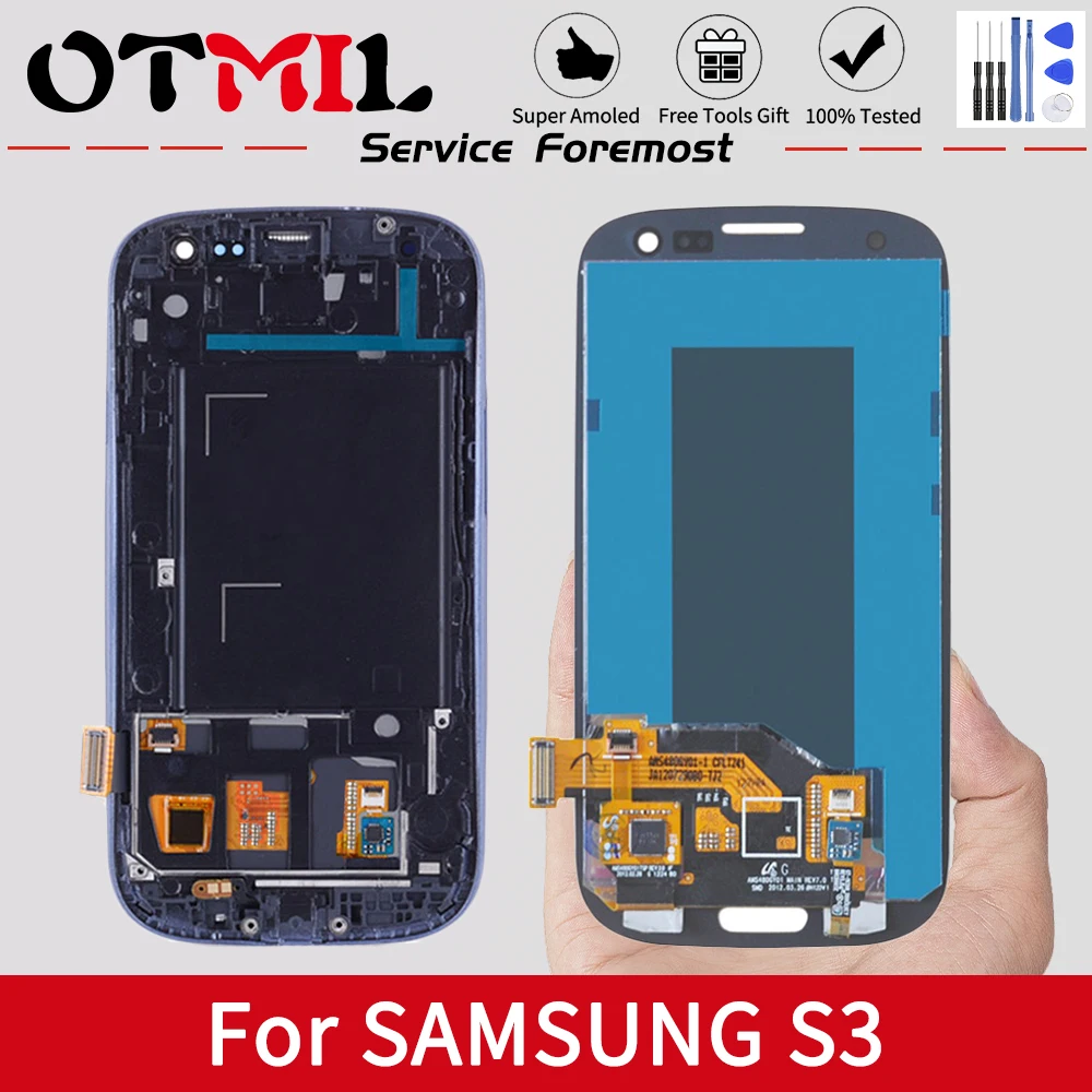 ЖК-дисплей Super AMOLED для SAMSUNG Galaxy S3 i9300 i9305 i747 i535 с сенсорным экраном и дигитайзером