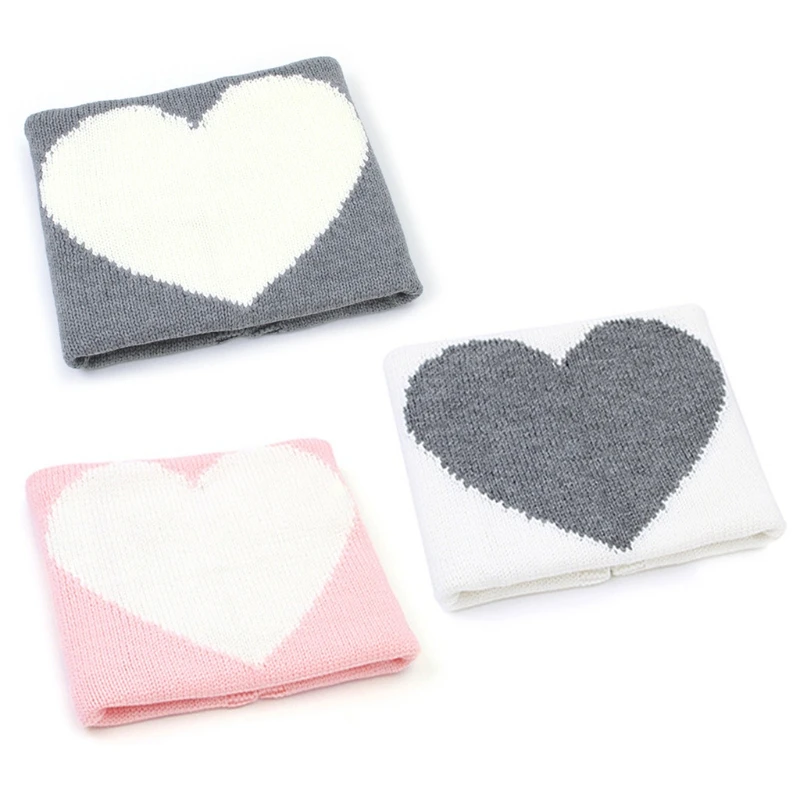 

Одеяло вязаное для детской коляски, с сердечками, 95x75 см, пеленка для младенцев