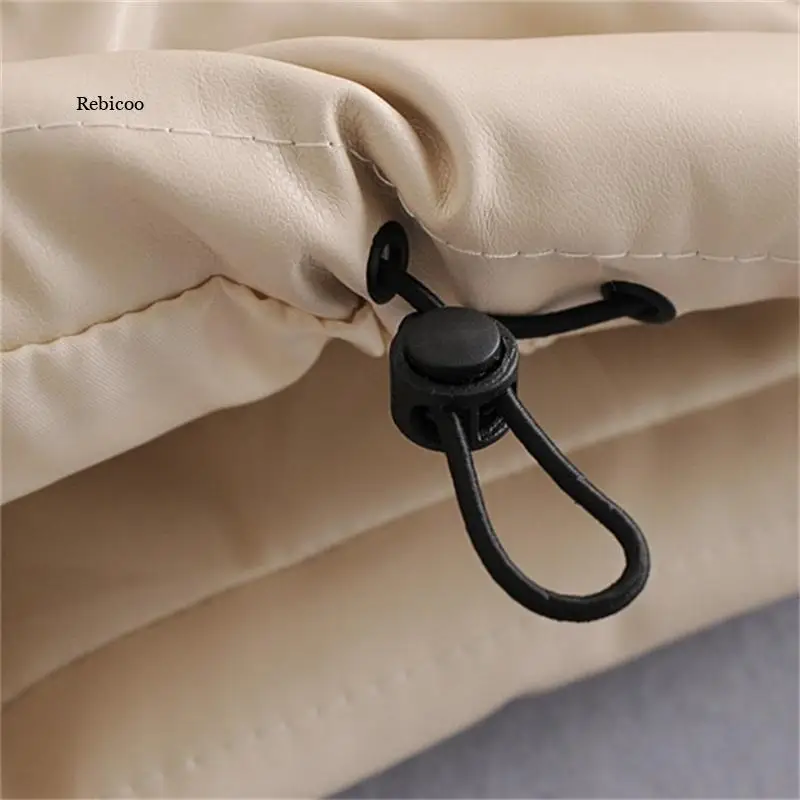 Женская модная Толстая Теплая стеганая куртка из искусственной кожи пальто