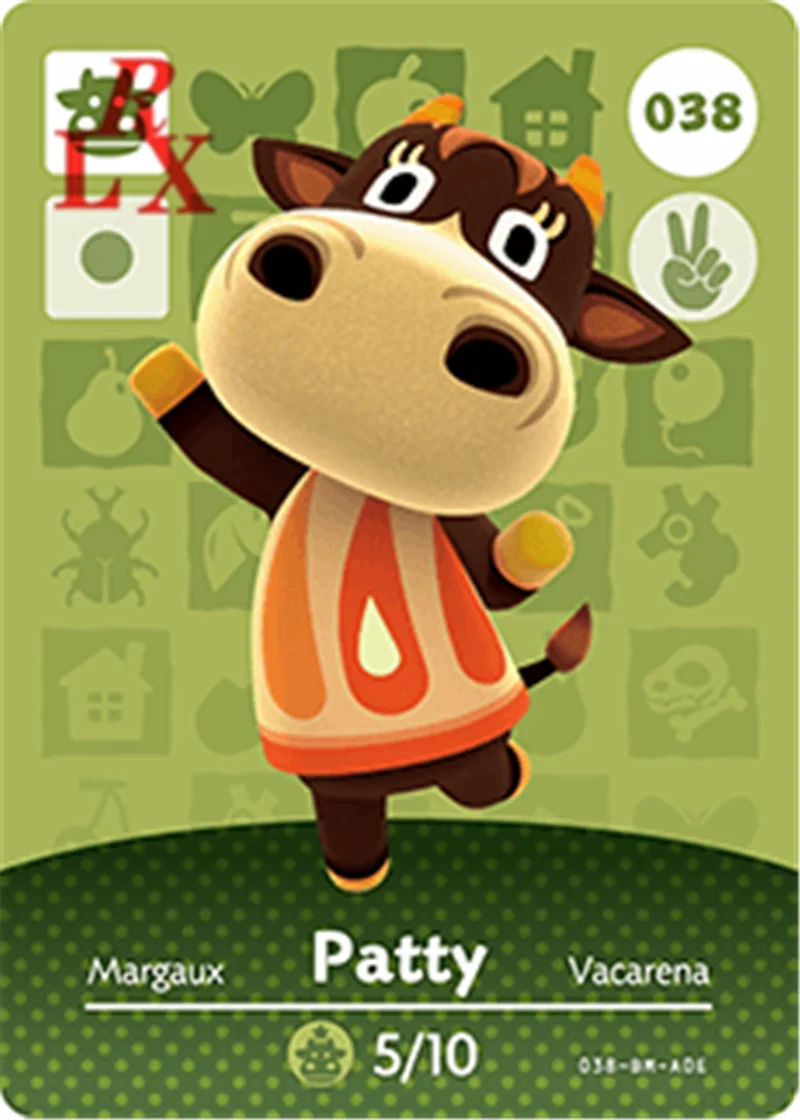 

4pcs Cows Animal Croxxing Villagers Cards ACNH Patty Naomi Tipper NFC Game Cards Ntag215 Tags NS Switch Wii U Free Shipping