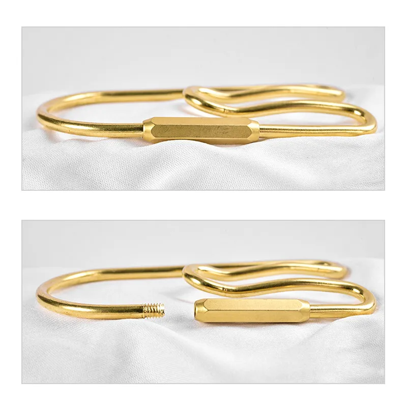 Брелок для ключей QOONG ручной работы из латуни подвесное кольцо на ремень