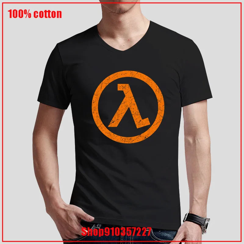 Lambda Symbol Half life V образный вырез волшебный уютный и дышащий новый тренд анимация