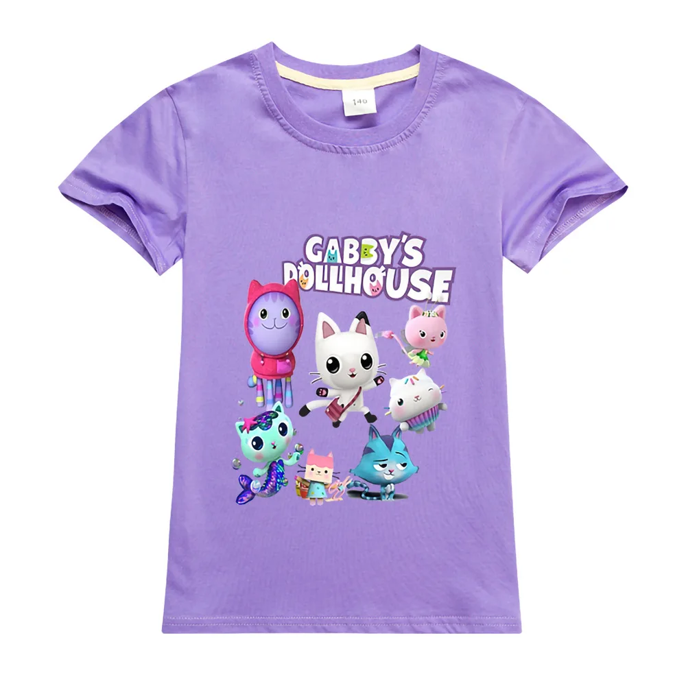 Футболка Gabby детская с котами хлопковая рубашка коротким рукавом для мальчиков и