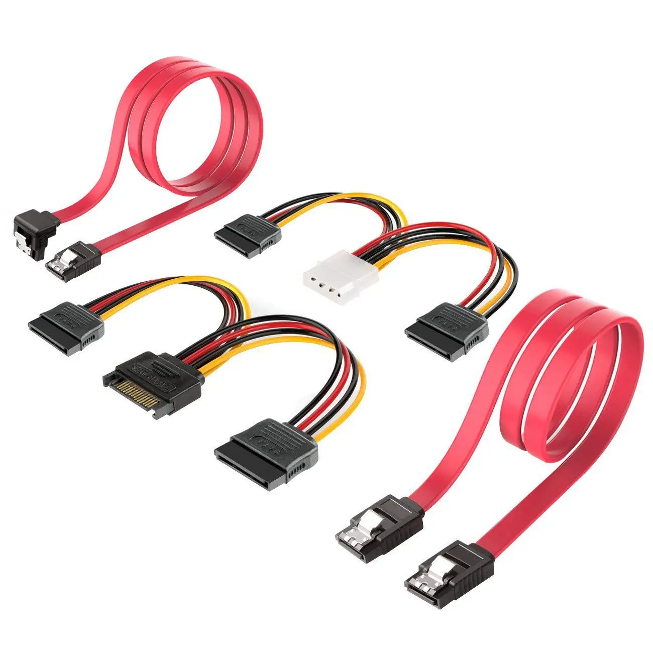 SSD/жесткого диска SATA III соединительные кабели (1x4 Pin к двойному (15 контактов